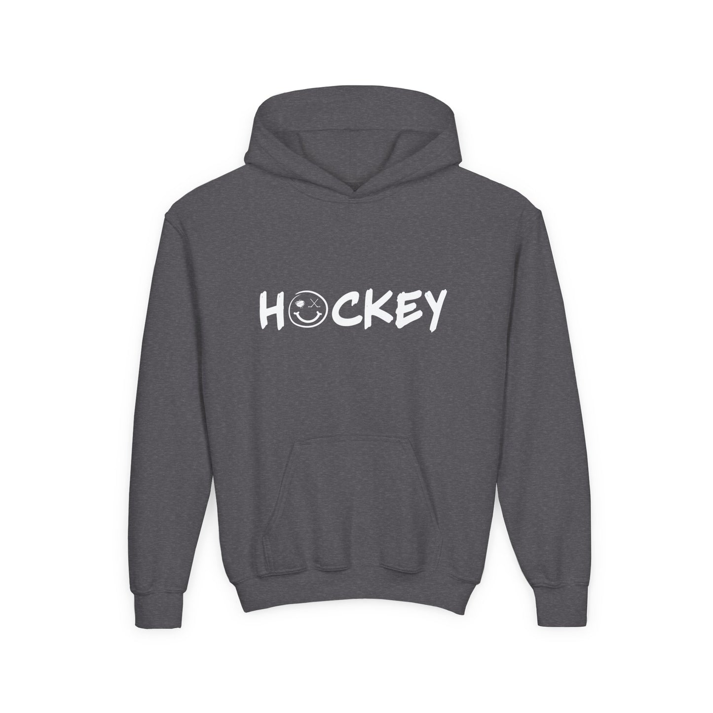 Youth Hockey Hoodie with Smiley Design