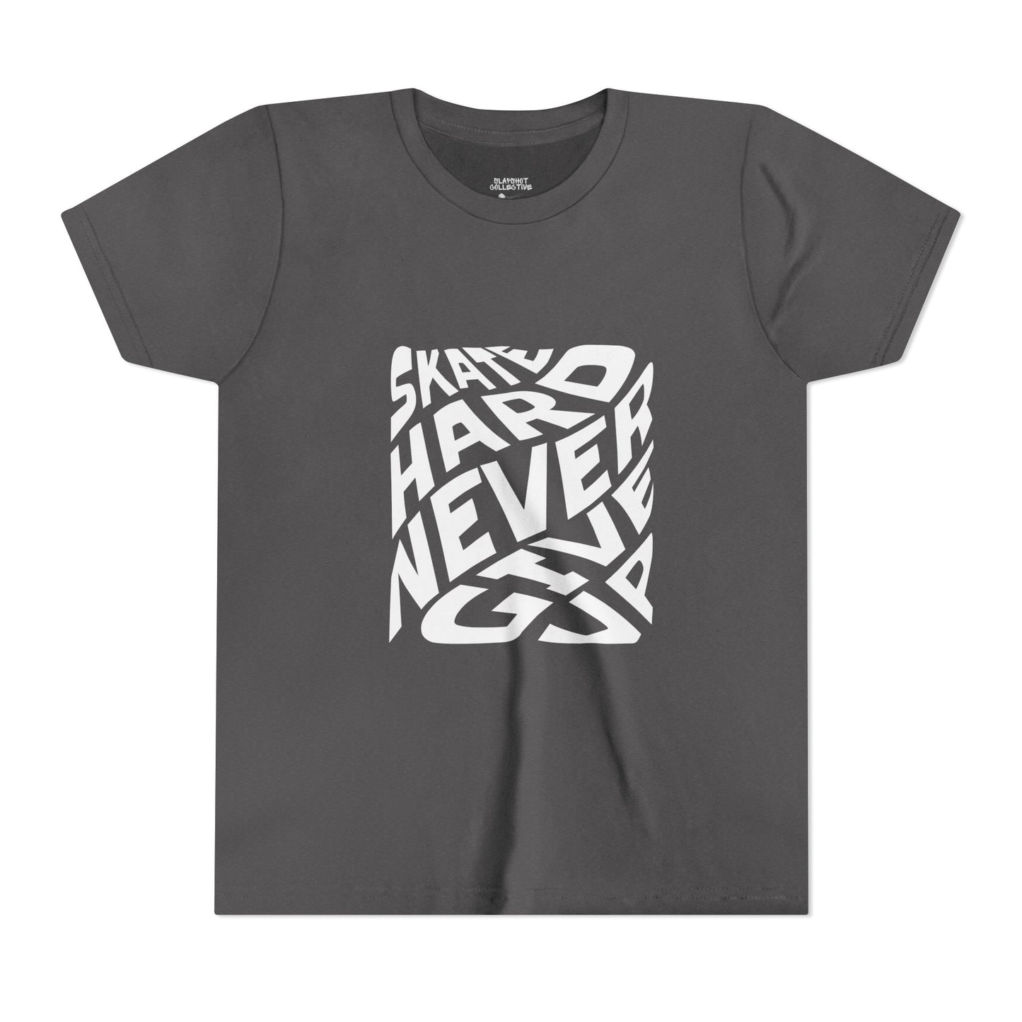Youth/Kids Short Sleeve T-Shirt - Skate Hard Never Give Up