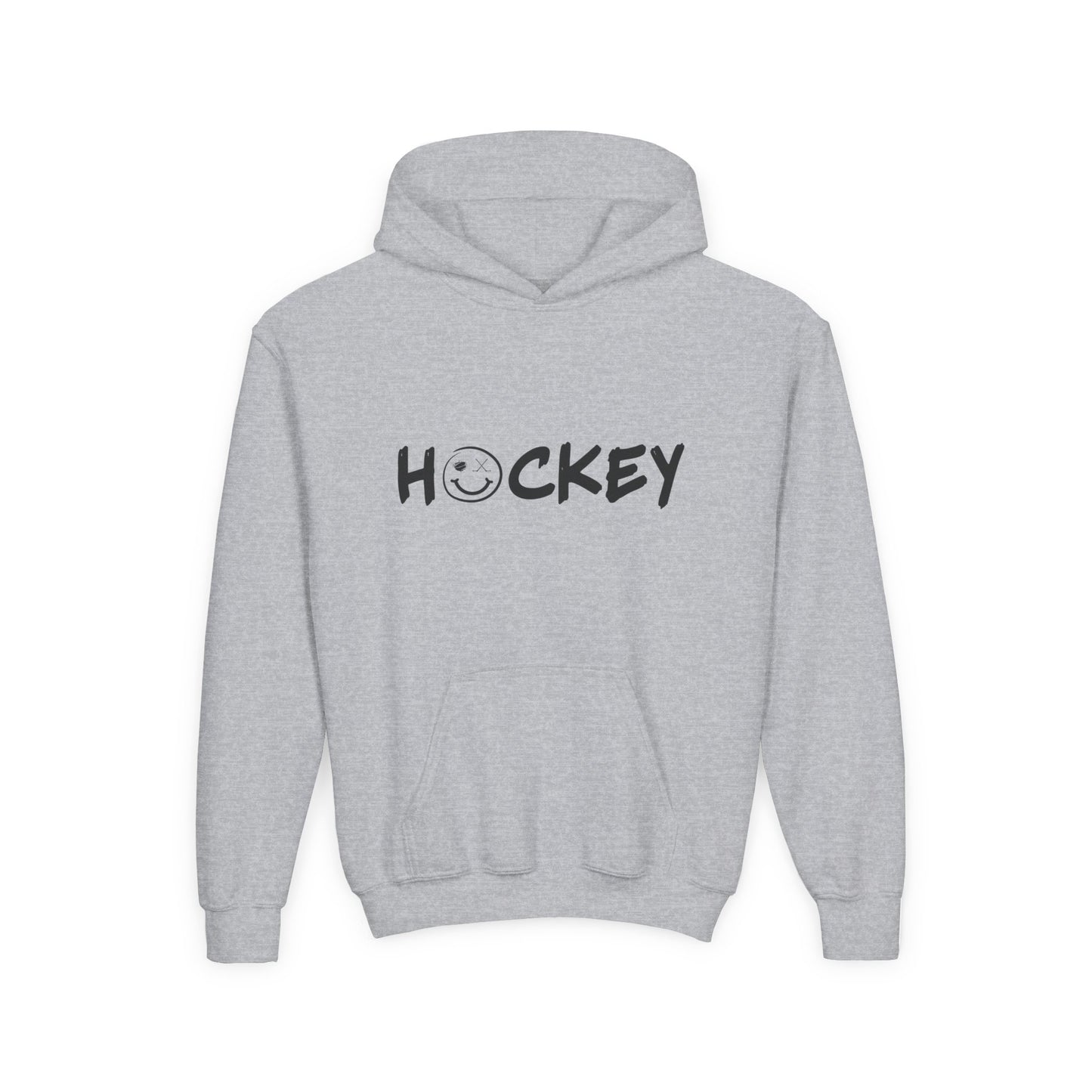 Youth Hockey Hoodie with Smiley Design