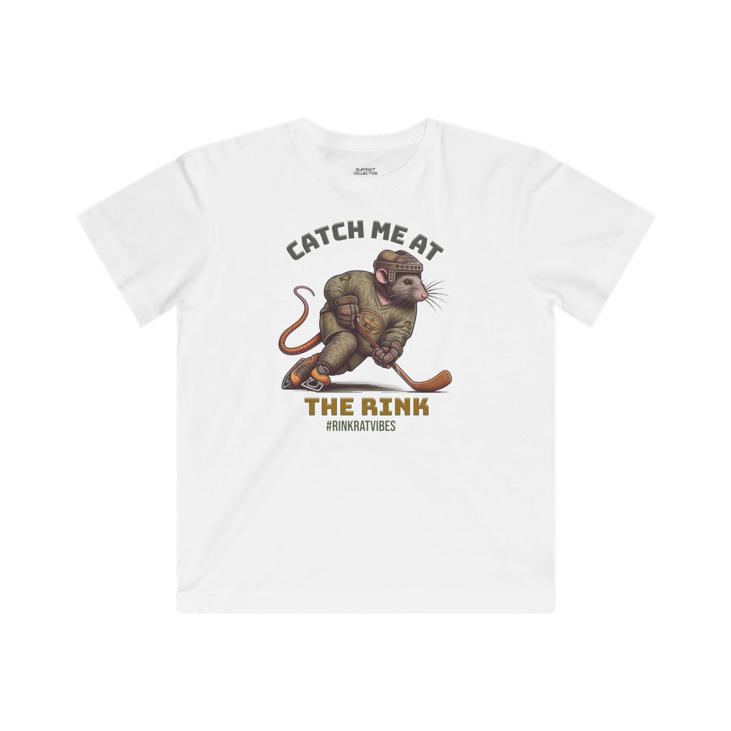 Kids Super Soft Hockey Tee - Catch Me at the Rink Rat Design