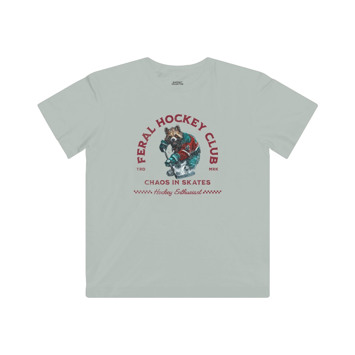 Feral Hockey Club Kids T-Shirt - Chaos in Skates Design for Young Hockey Enthusiasts
