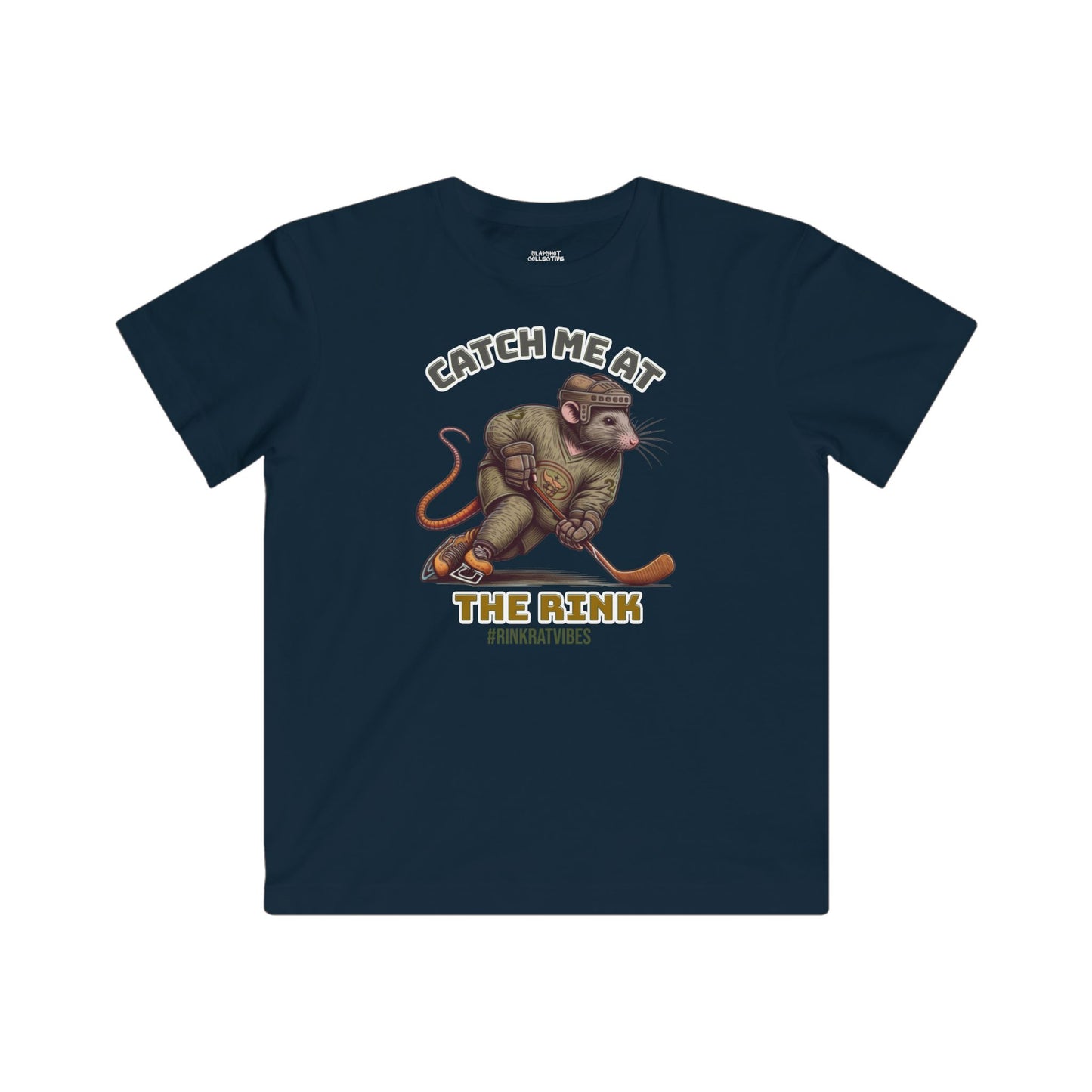 Kids Super Soft Hockey Tee - Catch Me at the Rink Rat Design